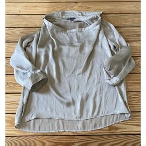 Vince Silky Blouse Size 2 Medium Women’s Beige Pullover
